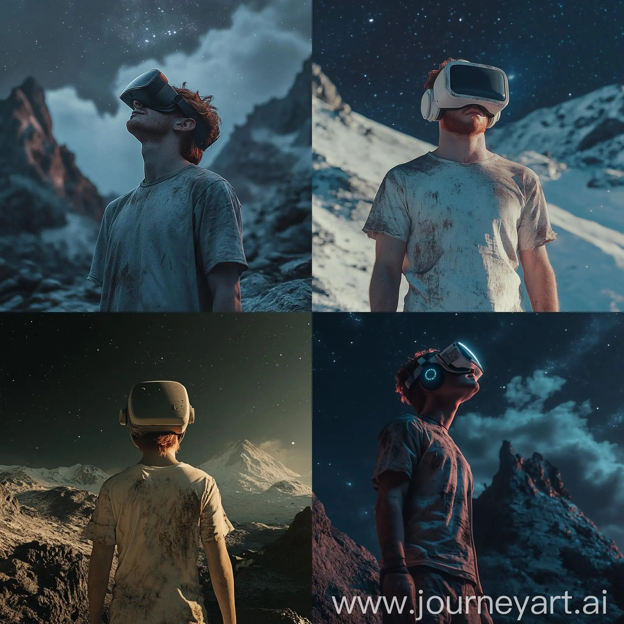 Man-in-VR-Helmet-Standing-at-Mountain-in-Space