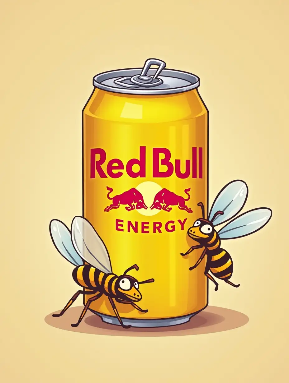 CartoonStyle-Yellow-Red-Bull-Energy-Drink-Can-with-Cute-Wasp-Design