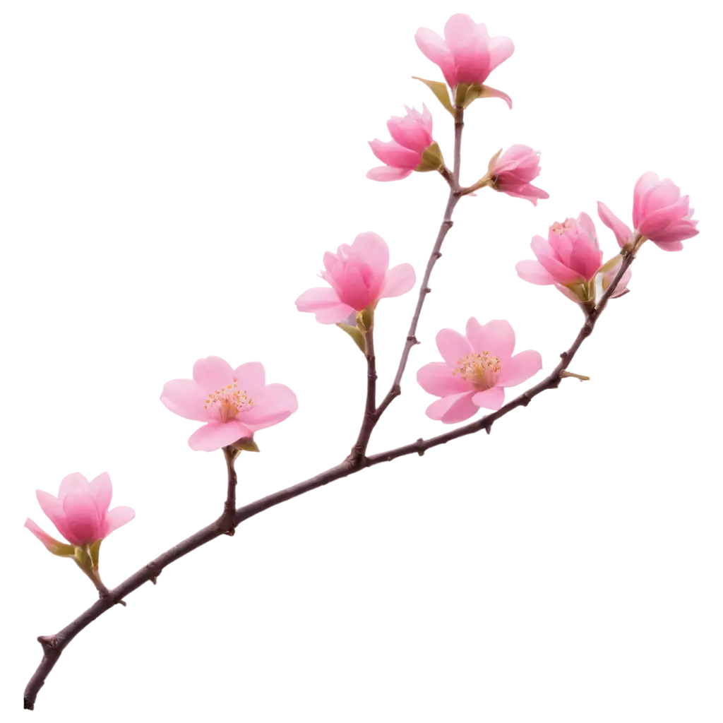 Beautiful-Pink-Flowers-on-Side-Branch-PNG-Image-for-HighQuality-Visuals