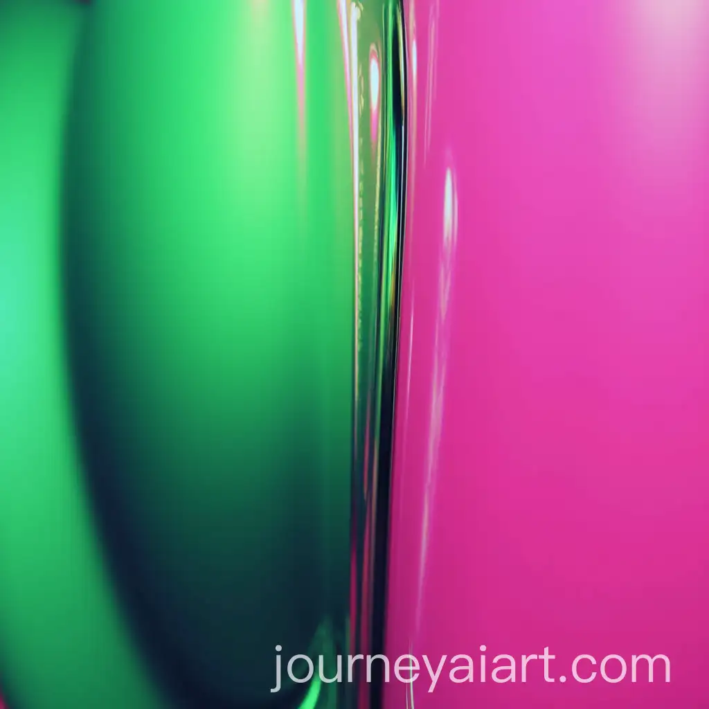 CloseUp-of-Glossy-Metal-Surface-in-Neon-Green-and-Hot-Pink