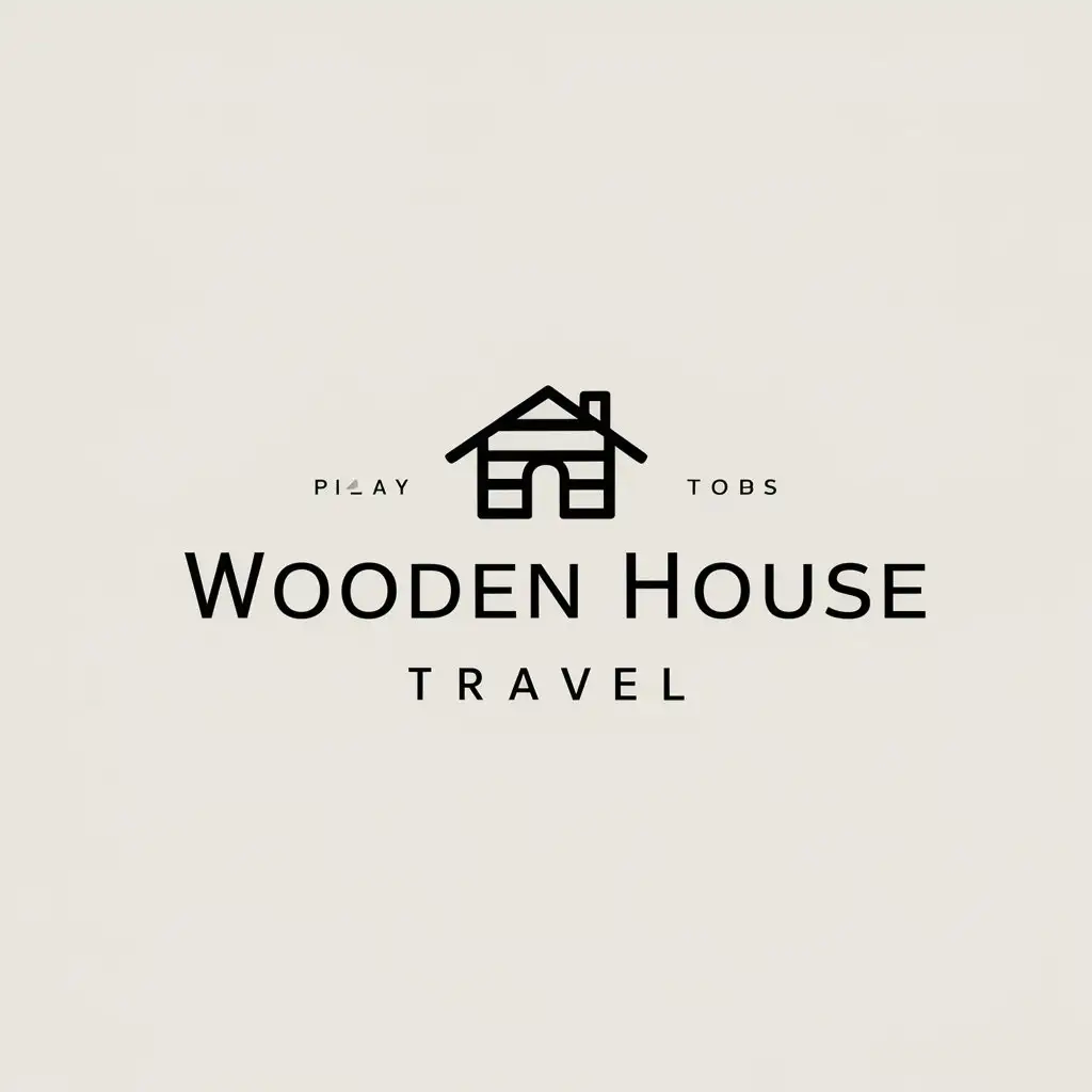 a logo design,with the text "wooden house", main symbol:wooden house,Minimalistic,be used in Travel industry,clear background