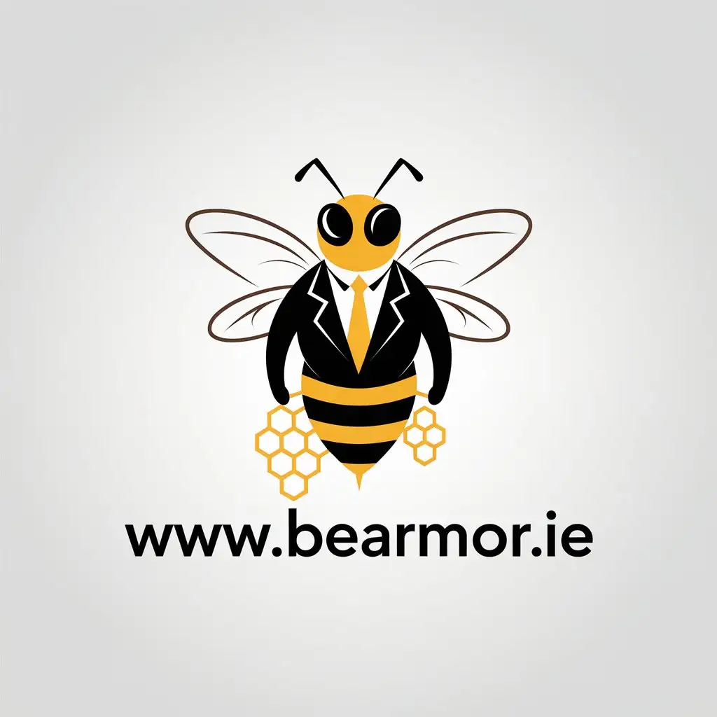 LOGO Design for BeArmorie Besuit with Honey Theme in Minimalistic Vector Style