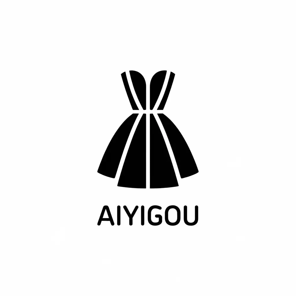 LOGO Design for Aiyigou Minimalist Dress Symbol for Retail Industry with Clear Background