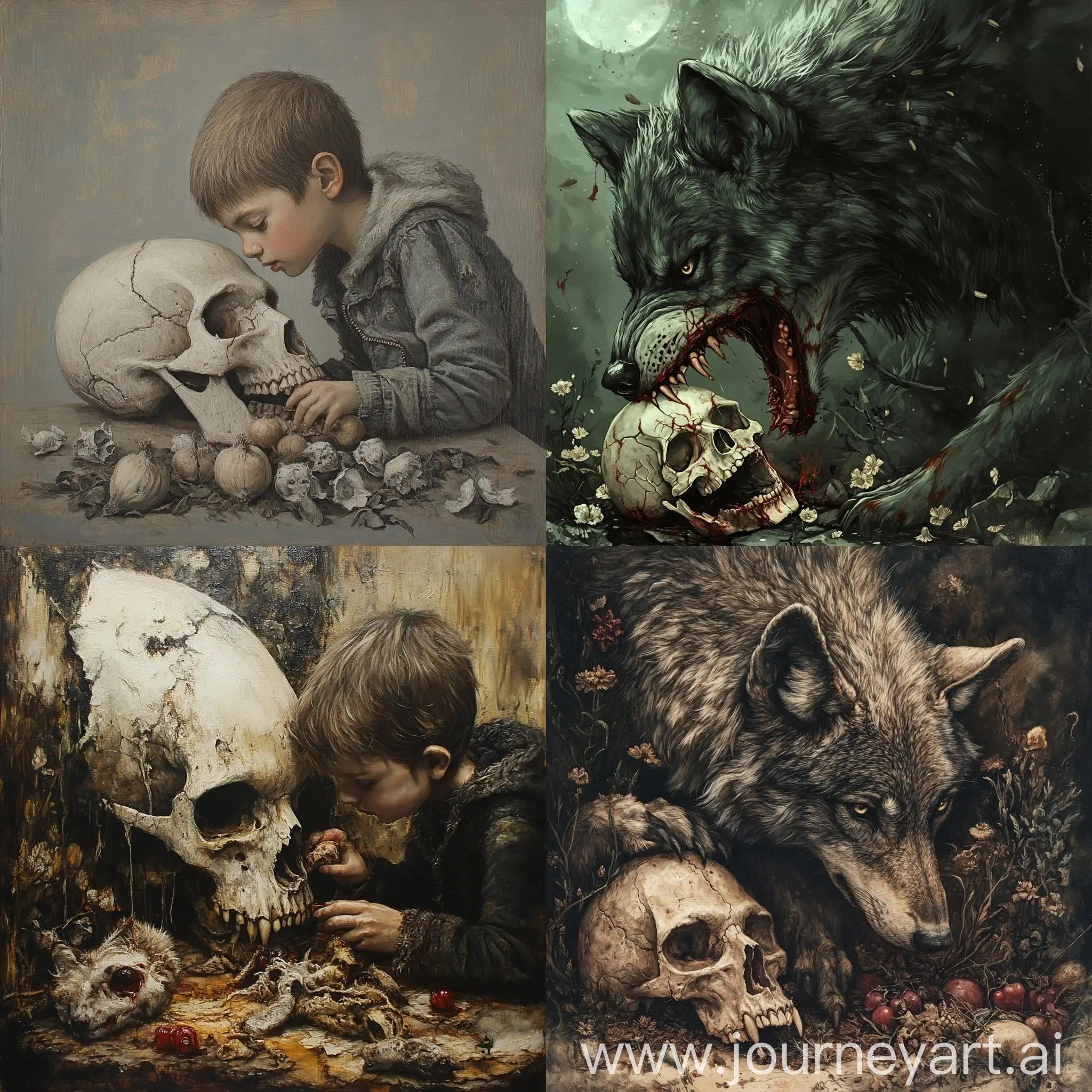 Delicate-Task-Gathering-Wolfs-Skull-in-a-Mystical-Setting