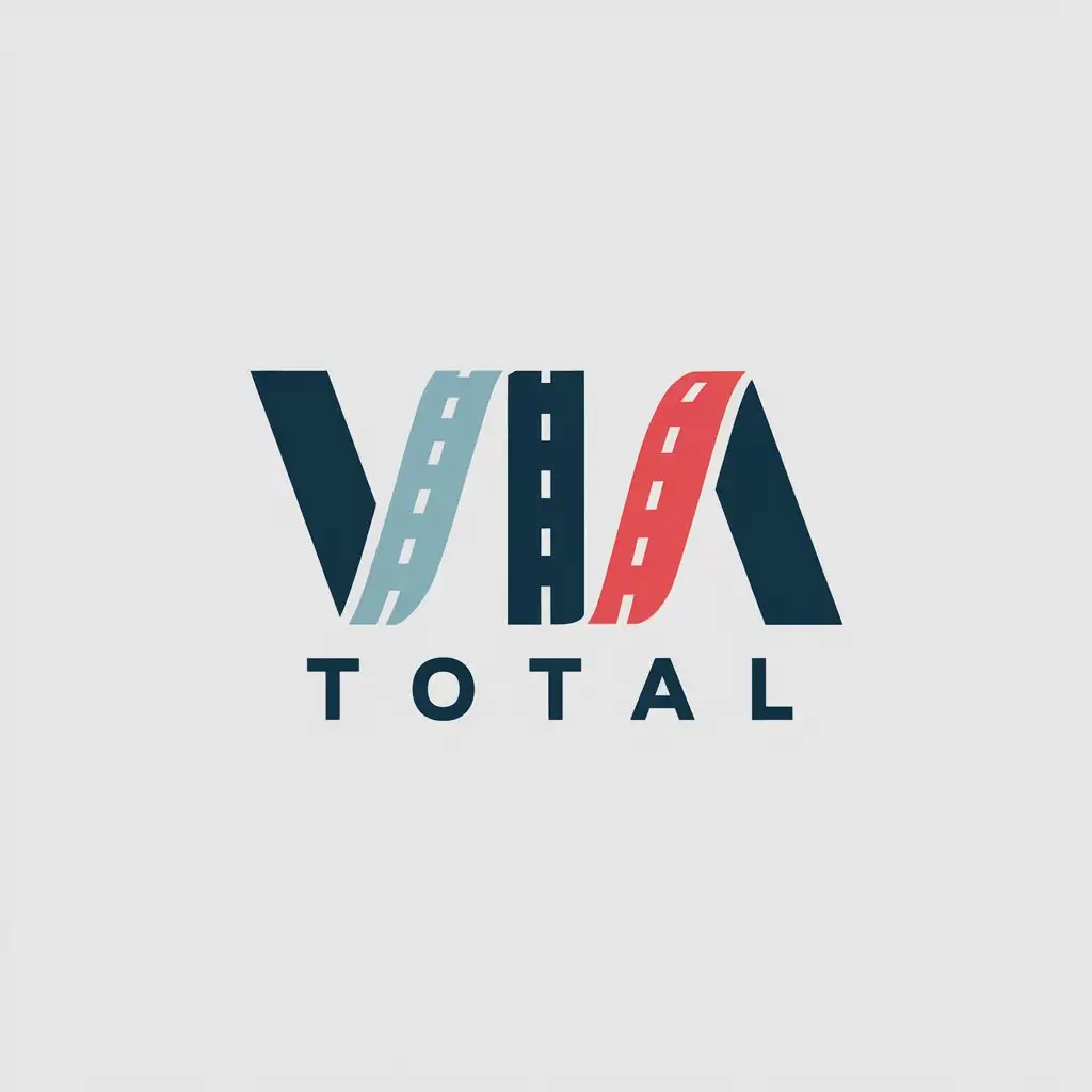 LOGO Design for Via Total Dynamic Road through I with Blue Red and Black