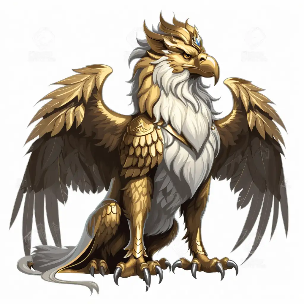 Elegant Noble Looking Griffin Mascot in 2D Style