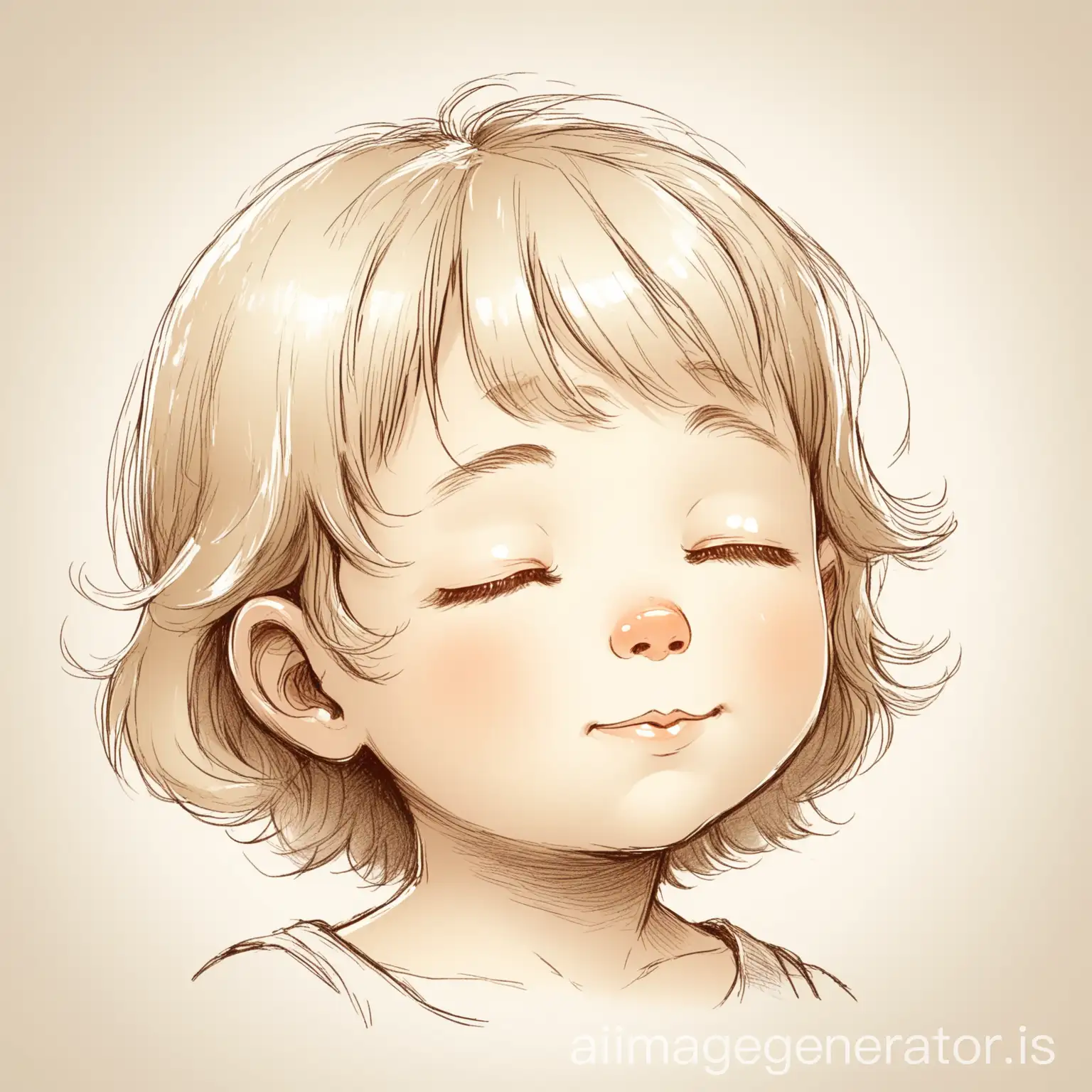 Charming-Childs-Relaxed-Face-Illustration-with-Soft-Features