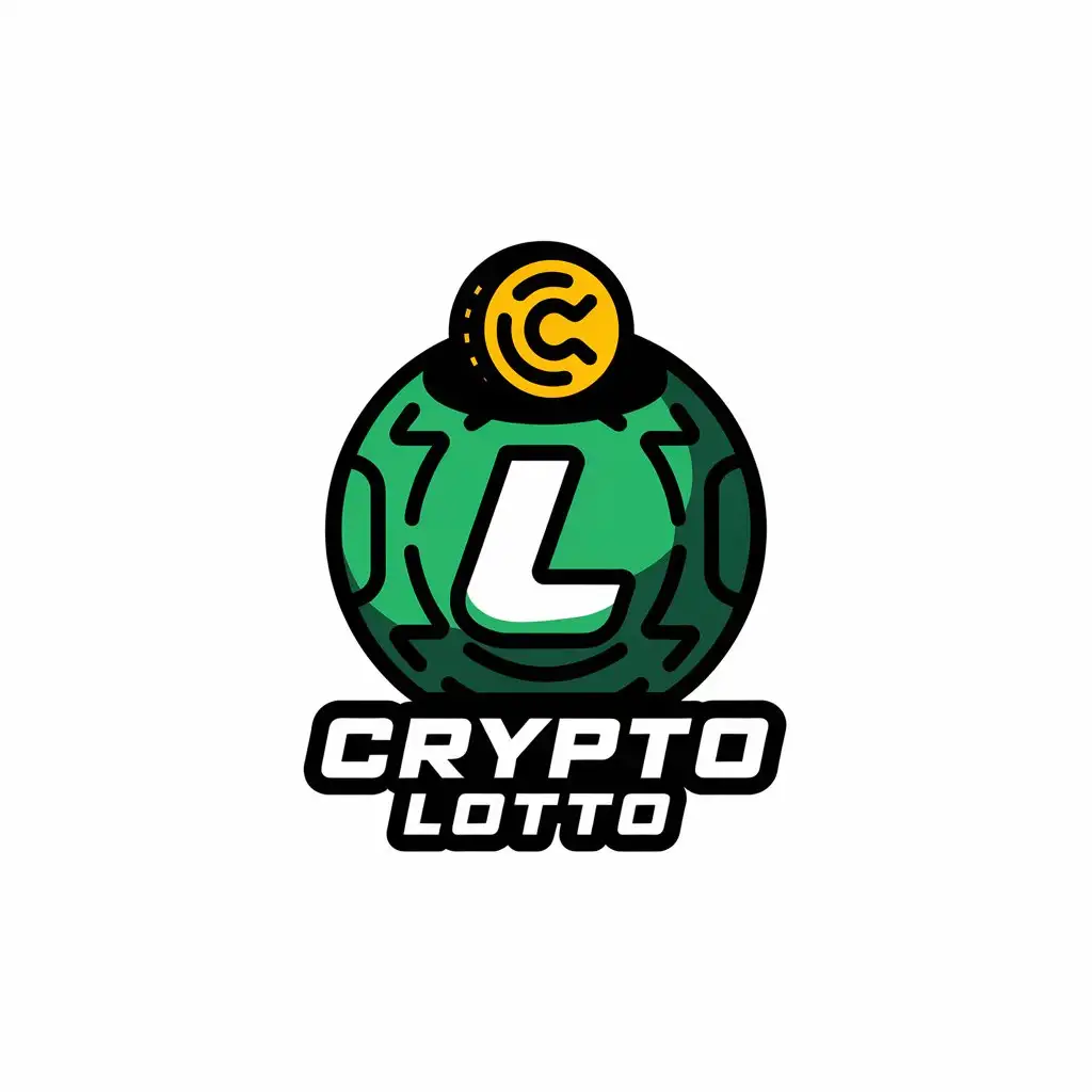 LOGO Design for Crypto Lotto Vector with Lotto Coin Symbol and Clear Background