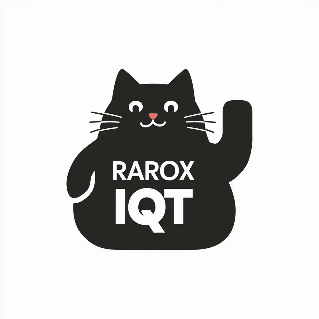 a vector logo design,with the text "RaroX IQT", main symbol:fat cat with the message RaroX IQT,Moderate,clear background