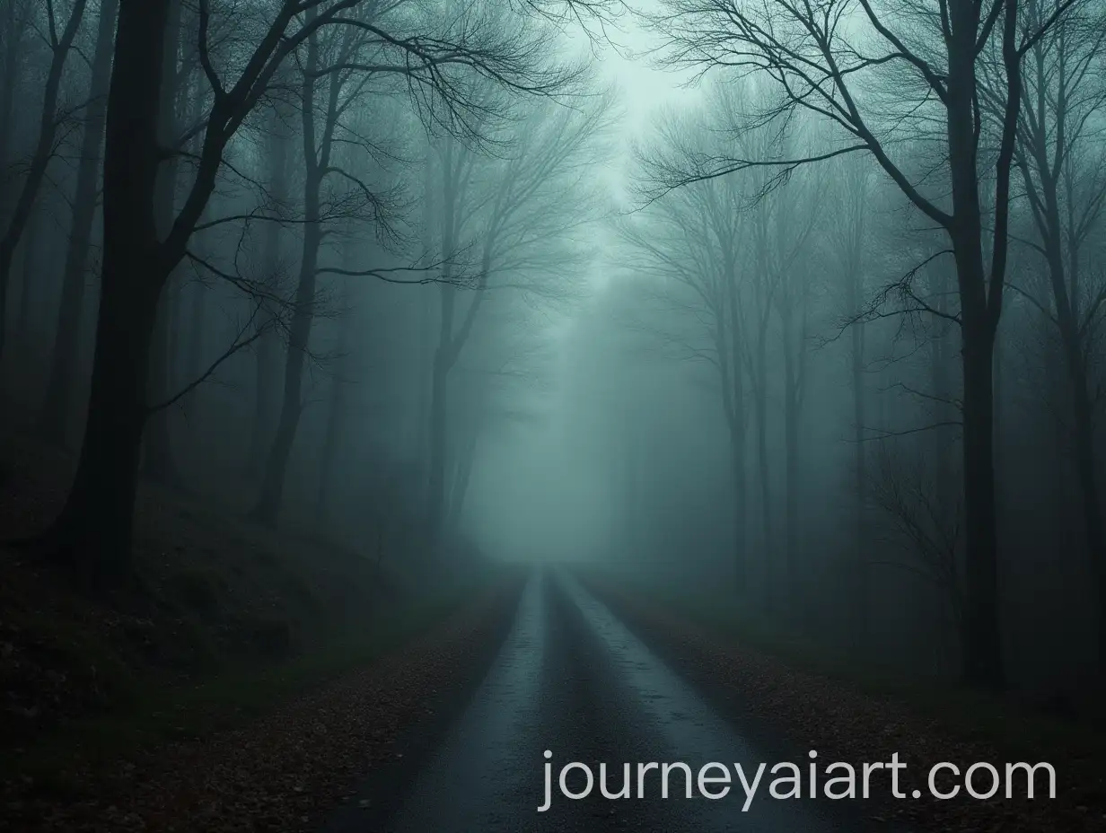 Eerie-Foggy-Streets-of-Silent-Hill-with-Haunting-Atmosphere