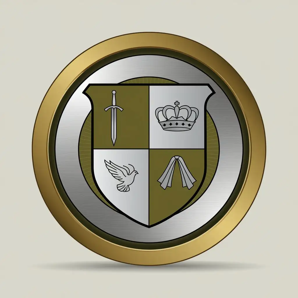 Elegant Shield Logo with Sword Dove Crown and Mantle Prophetic Ministers Alliance