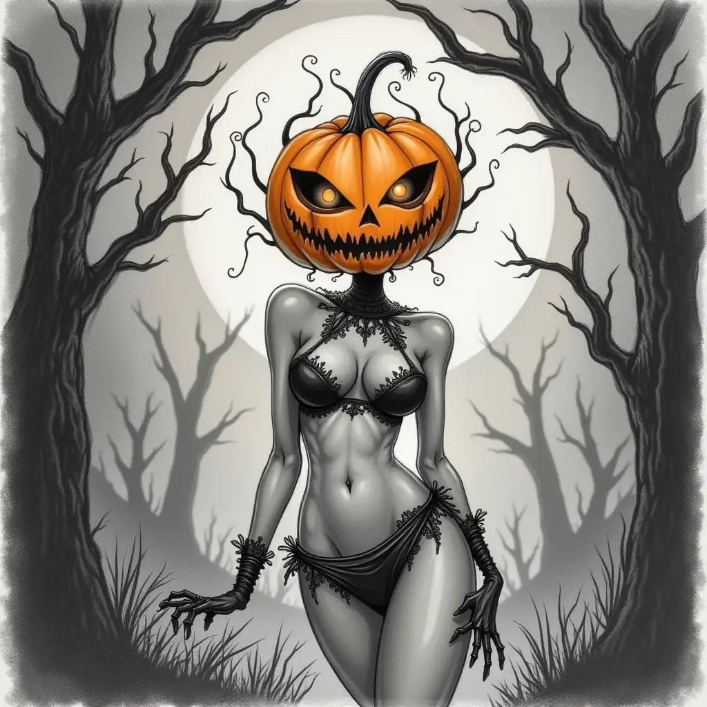 Spooky-Pirate-with-Pumpkin-Head-in-Tim-Burton-Style