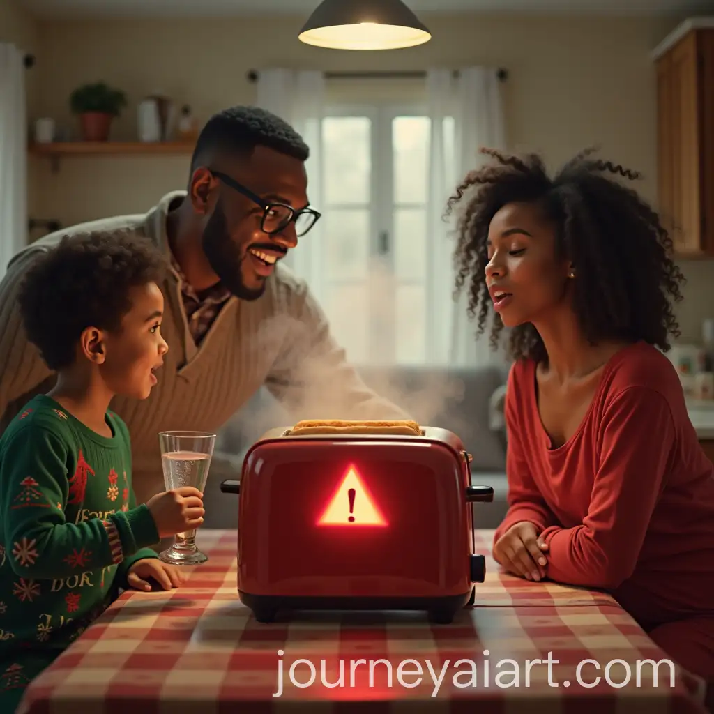 Animated-Talking-Toaster-on-Fire-with-Family-Reaction-at-Christmas