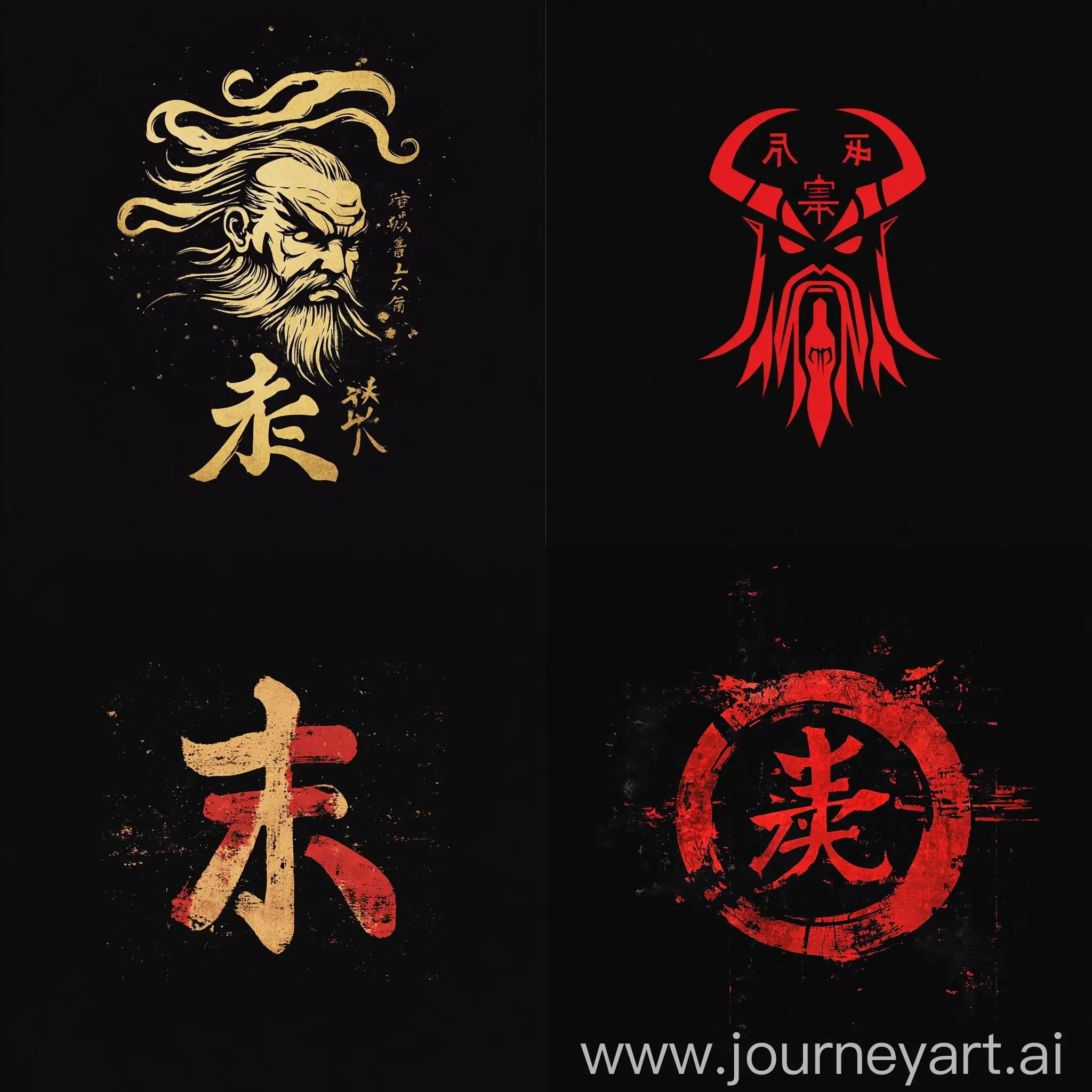 Emotionally-Expressed-Albus-Drek-Logo-in-Japanese-Style-on-Black-Background