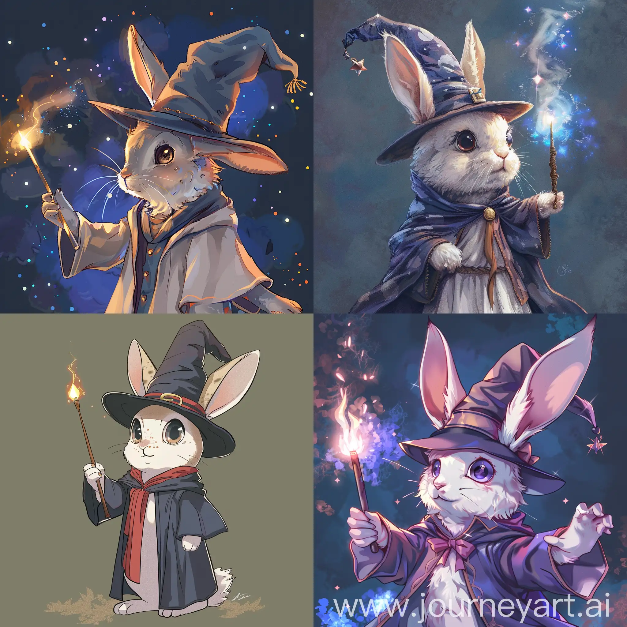 Magical-Anime-Rabbit-with-Wand-and-Hat