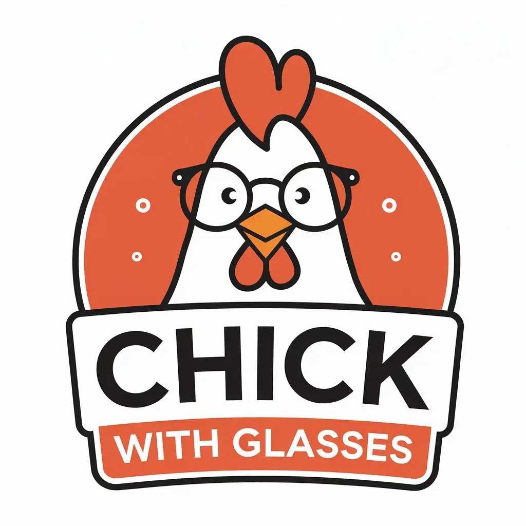 LOGO Design for Chick with Glasses Vector Chicken Wearing Glasses for Restaurant Industry