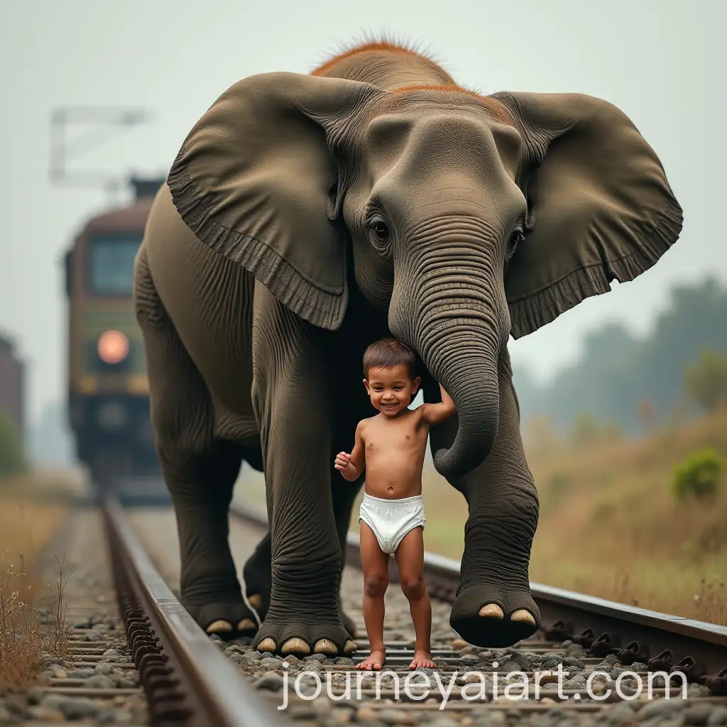 Elephant-Rescues-Baby-from-Railway-Track-in-Heroic-Moment