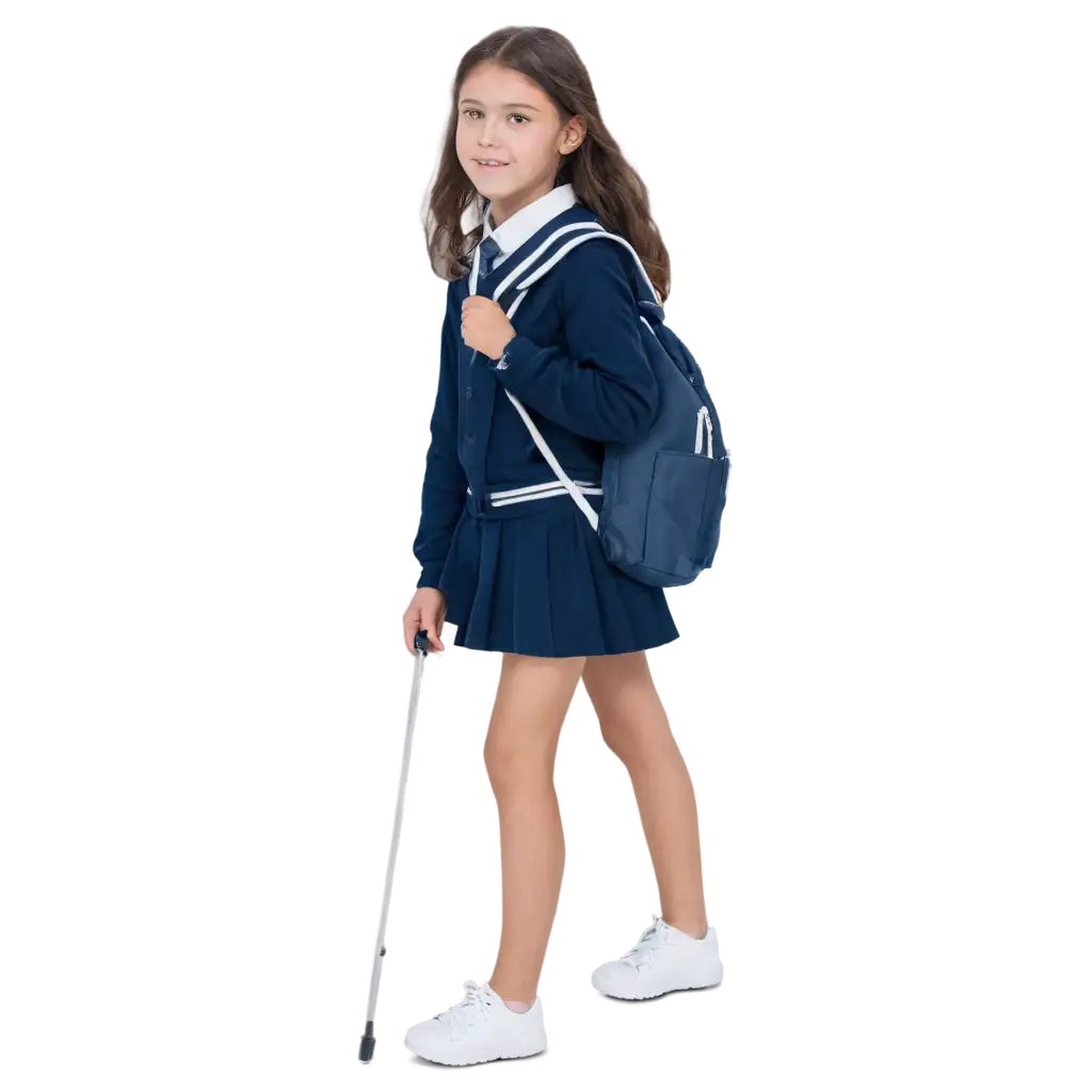 PNG-Image-of-Girl-Going-to-School-Realistic-and-Vibrant-Illustration