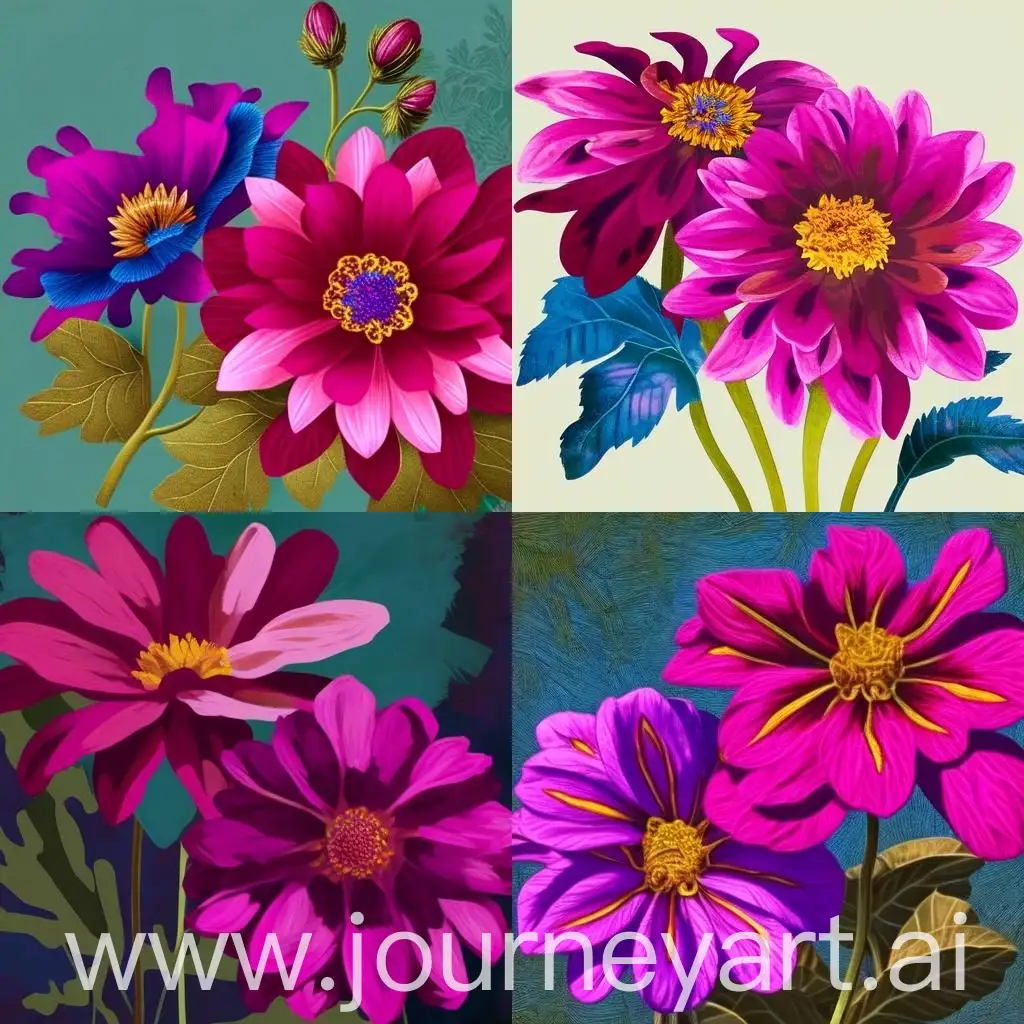 Vibrant-Magenta-Flowers-with-Delicate-Petals-and-GoldenBrown-Stamen-Clusters