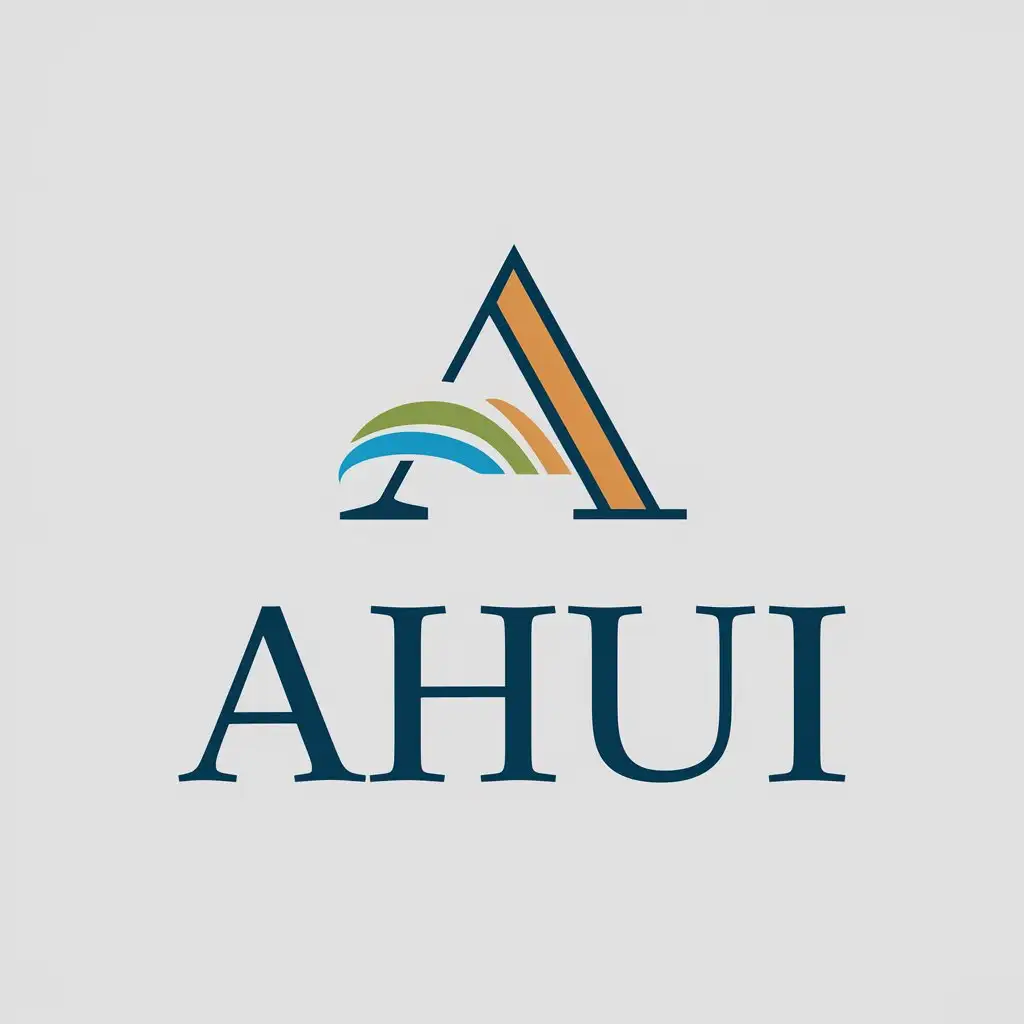 a vector logo design,with the text "Ahui", main symbol:various colors, professional,Moderate,be used in Legal industry,clear background