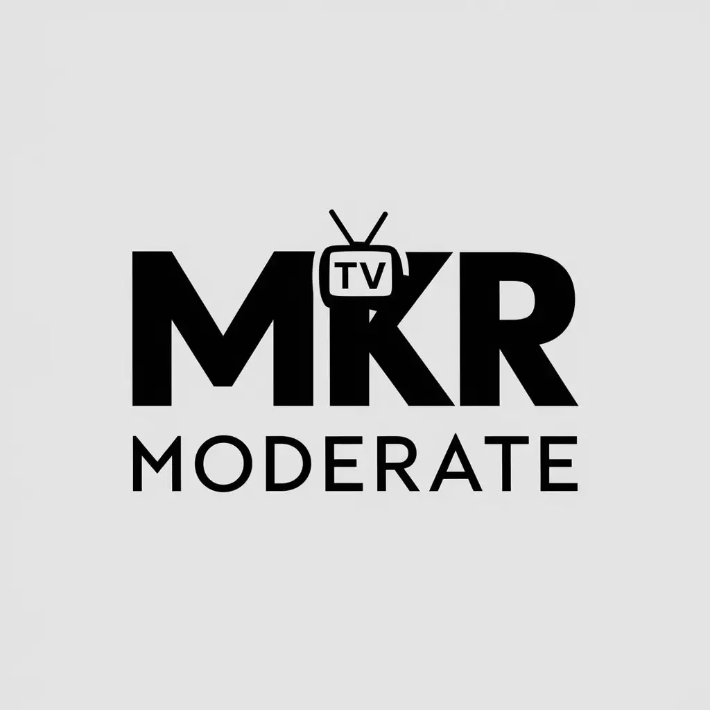 a vector logo design,with the text "mkr", main symbol:tv,Moderate,be used in Internet industry,clear background