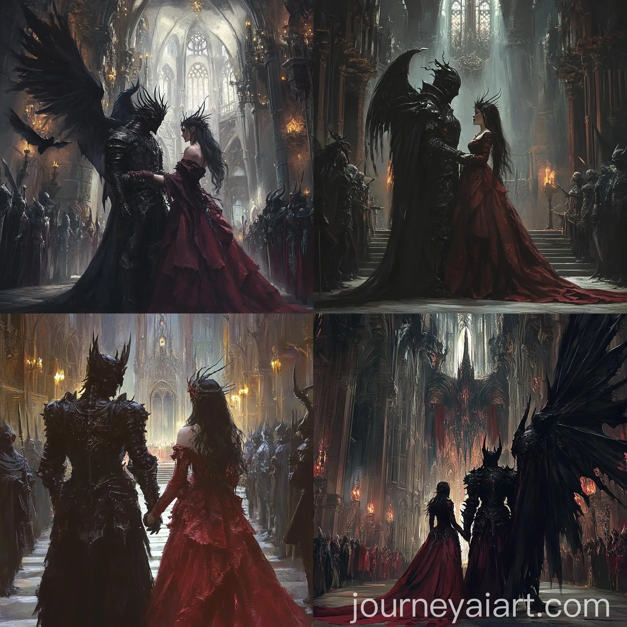 Dark-Gothic-Castle-Wedding-of-Black-Knight-and-Princess-of-Darkness