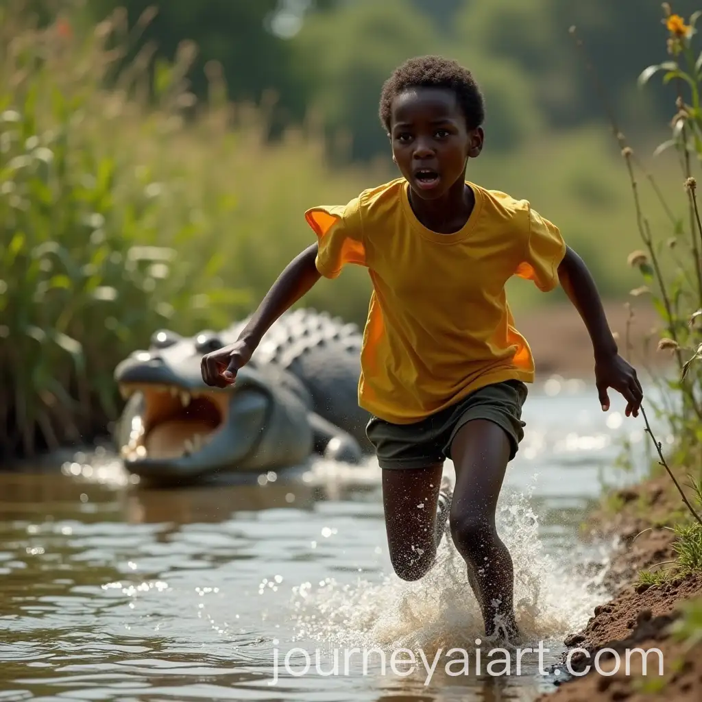 AI-Image-Prompt-ExpansionTerrified-15YearOld-Girl-Running-from-Crocodile-in-African-Bush