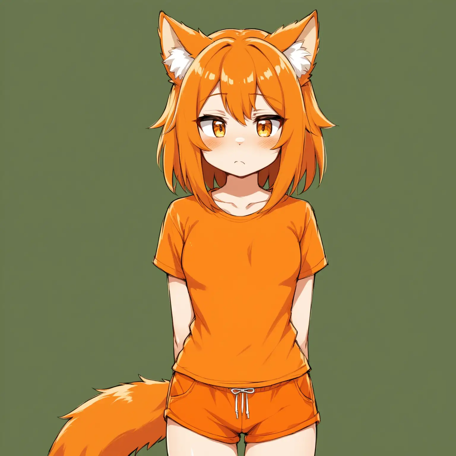 Sad-2D-Anime-Girl-with-Orange-Ears-and-Tail-Wearing-Orange-Outfit