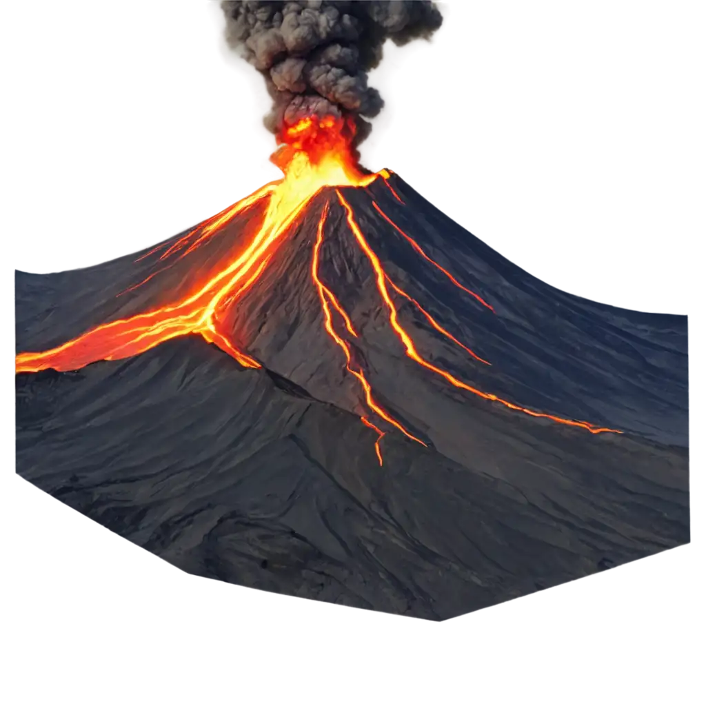 Volcano-Fiery-Mountain-PNG-Stunning-HighQuality-Image-of-an-Erupting-Volcano