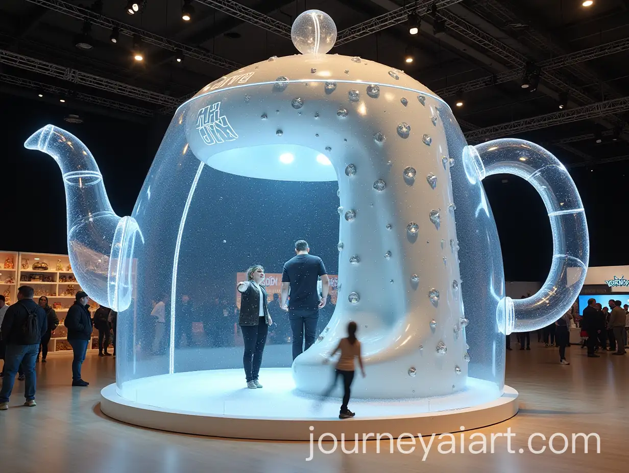 Giant-20Foot-MRDIY-Water-Kettle-Bouldering-Structure-with-Slide-at-Indoor-Carnival