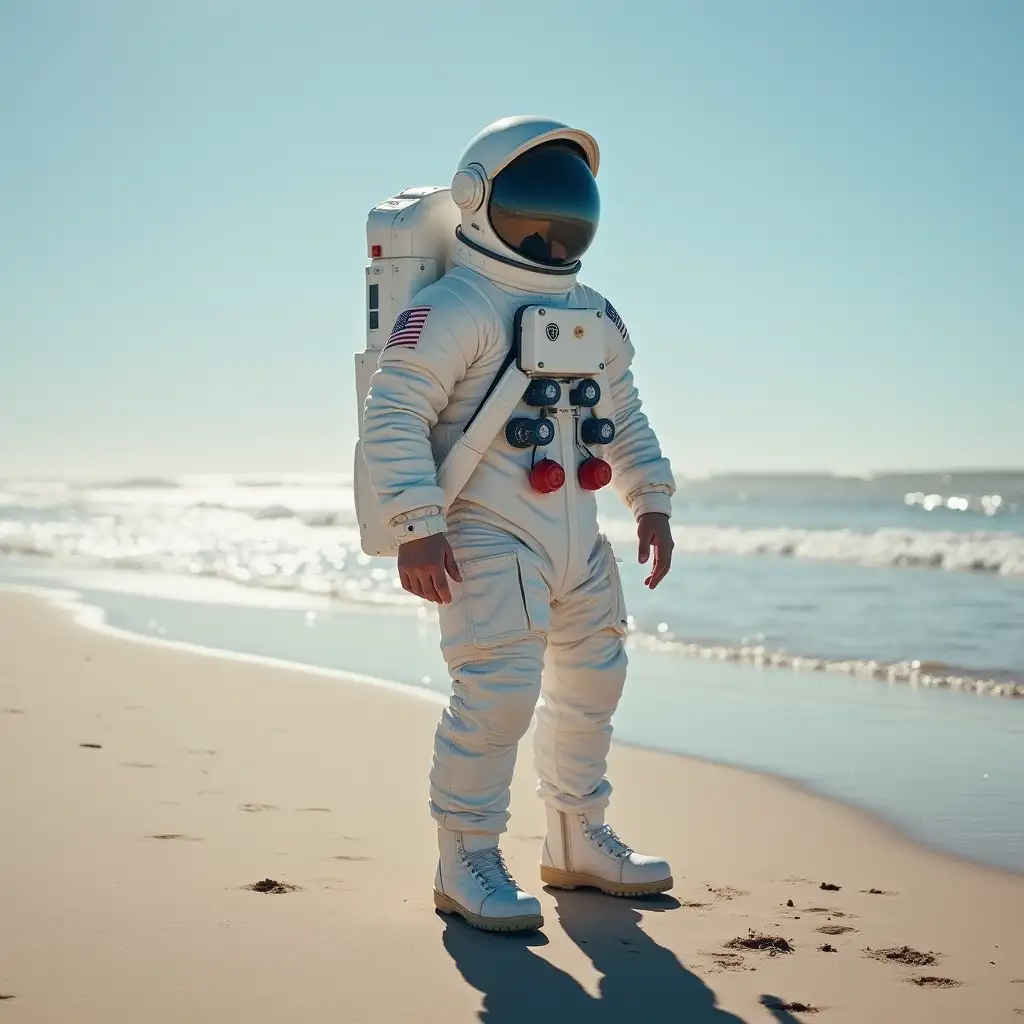 astronaut on the beach