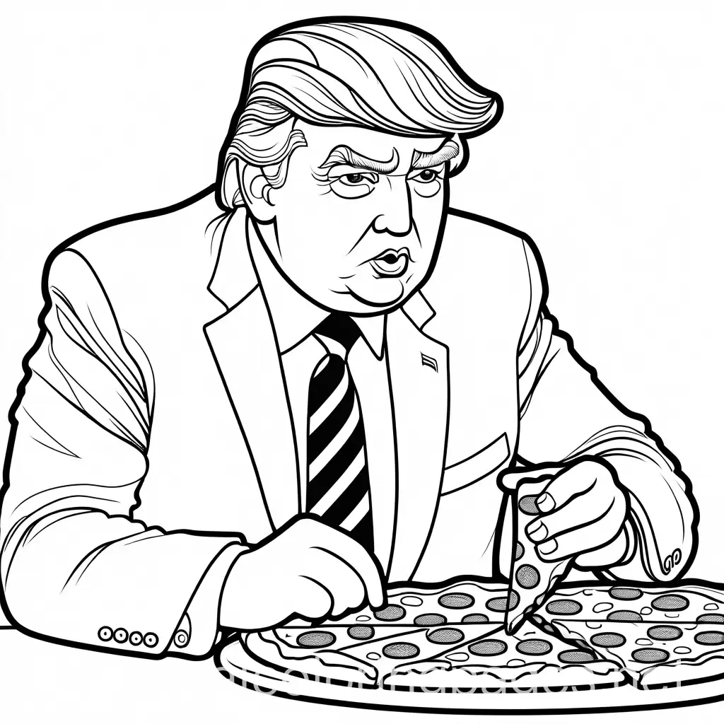 Donald-Trump-Coloring-Page-Eating-Pizza