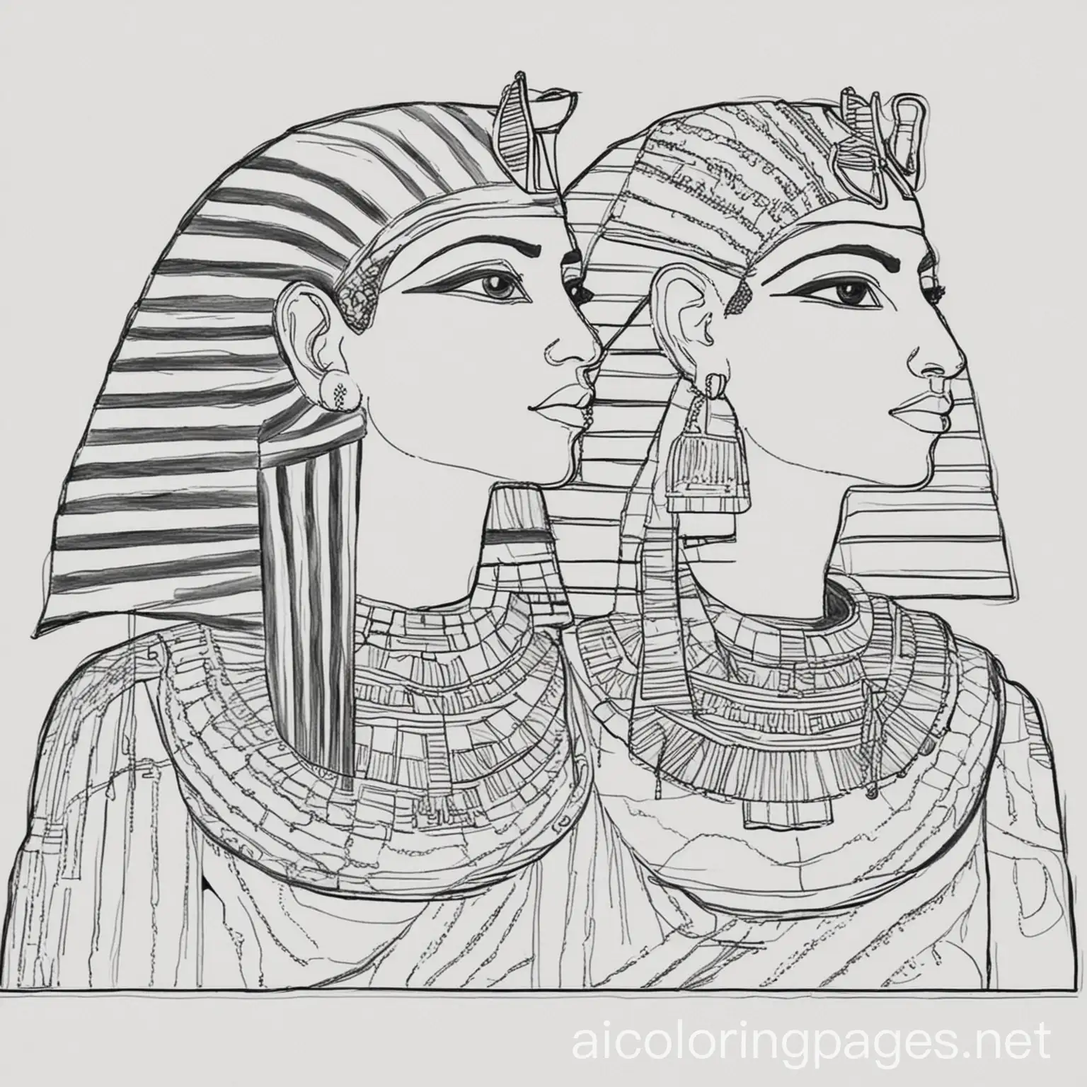 egypt, Coloring Page, black and white, line art, white background, Simplicity, Ample White Space. The background of the coloring page is plain white to make it easy for young children to color within the lines. The outlines of all the subjects are easy to distinguish, making it simple for kids to color without too much difficulty