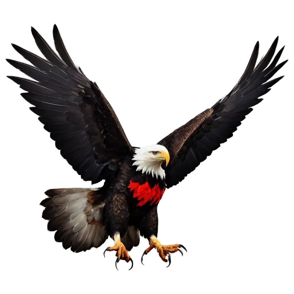 Please create a black and red eagle