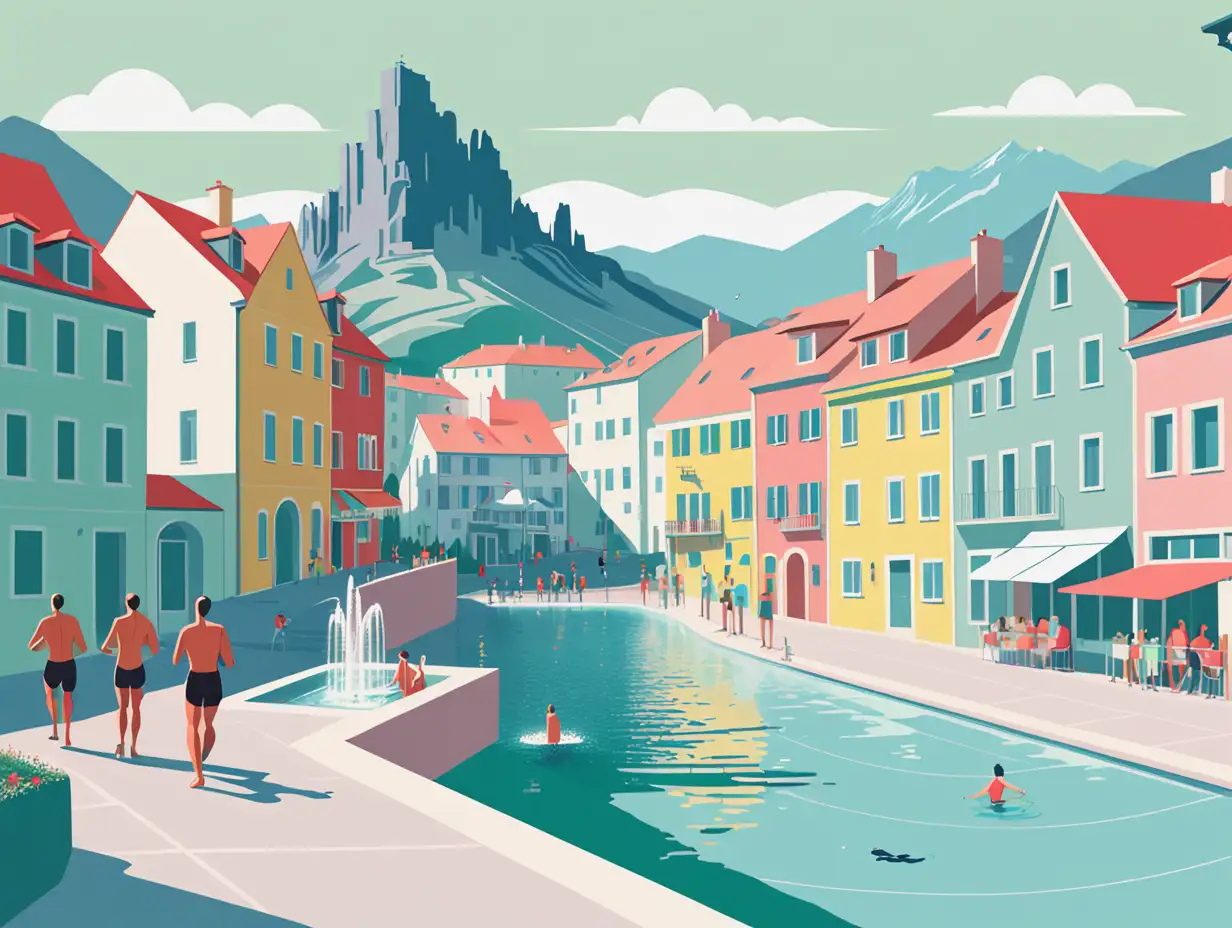 European-City-with-Fountain-Sea-and-Outdoor-Activities-in-Pastel-Colors