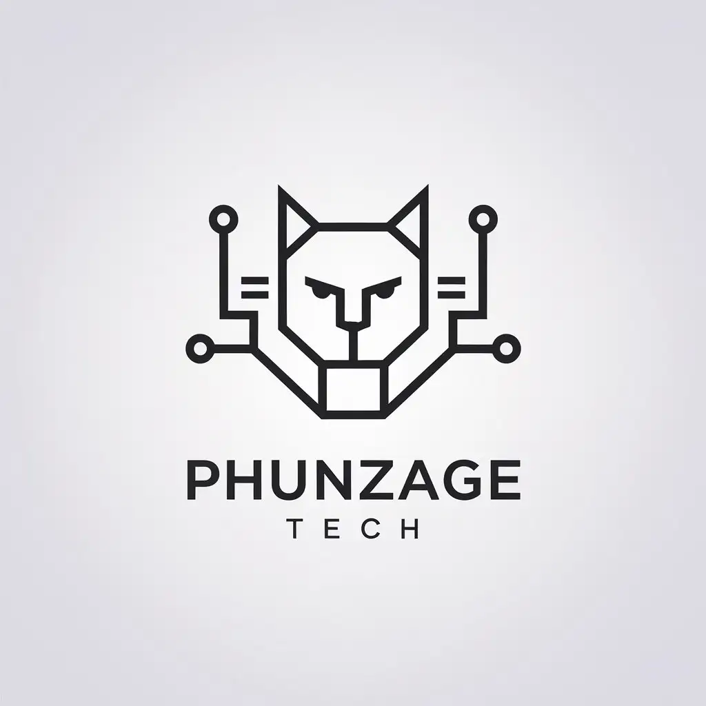 LOGO-Design-for-Phunzage-Minimalistic-Cat-Symbol-in-Technology-Industry