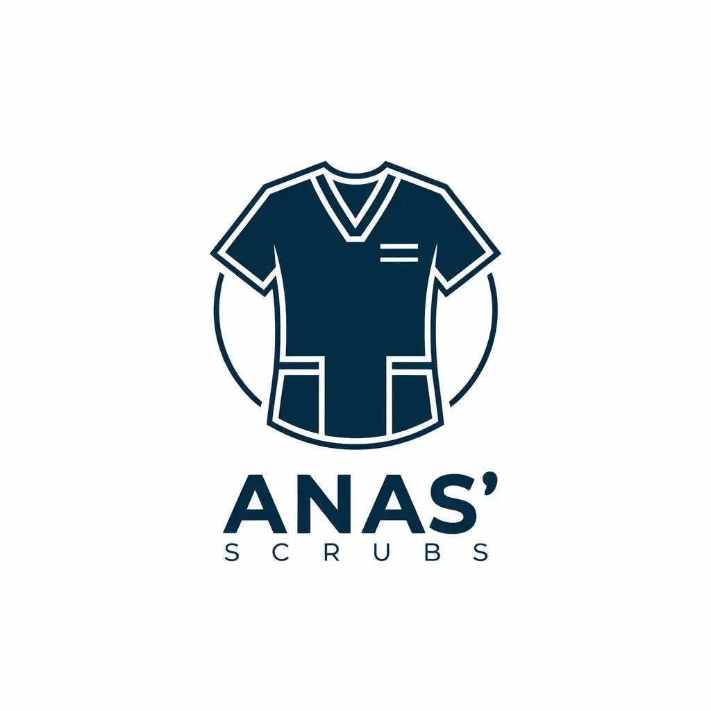 a vector logo design,with the text "Anas' scrubs", main symbol:Luxury medical scrubs,Moderate,clear background