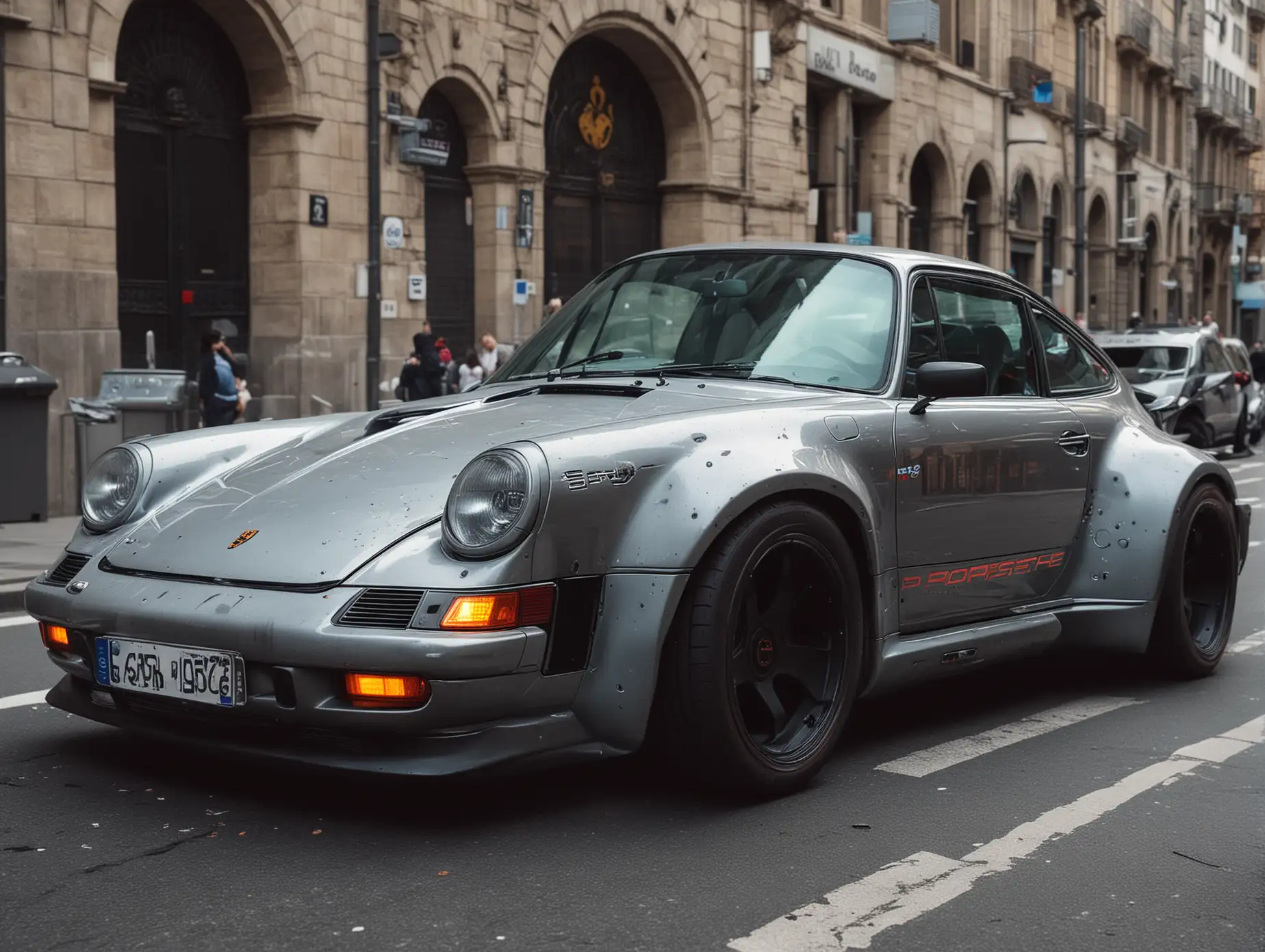 Futuristic-Cyberpunk-Porsche-911-in-Bilbao-Cityscape