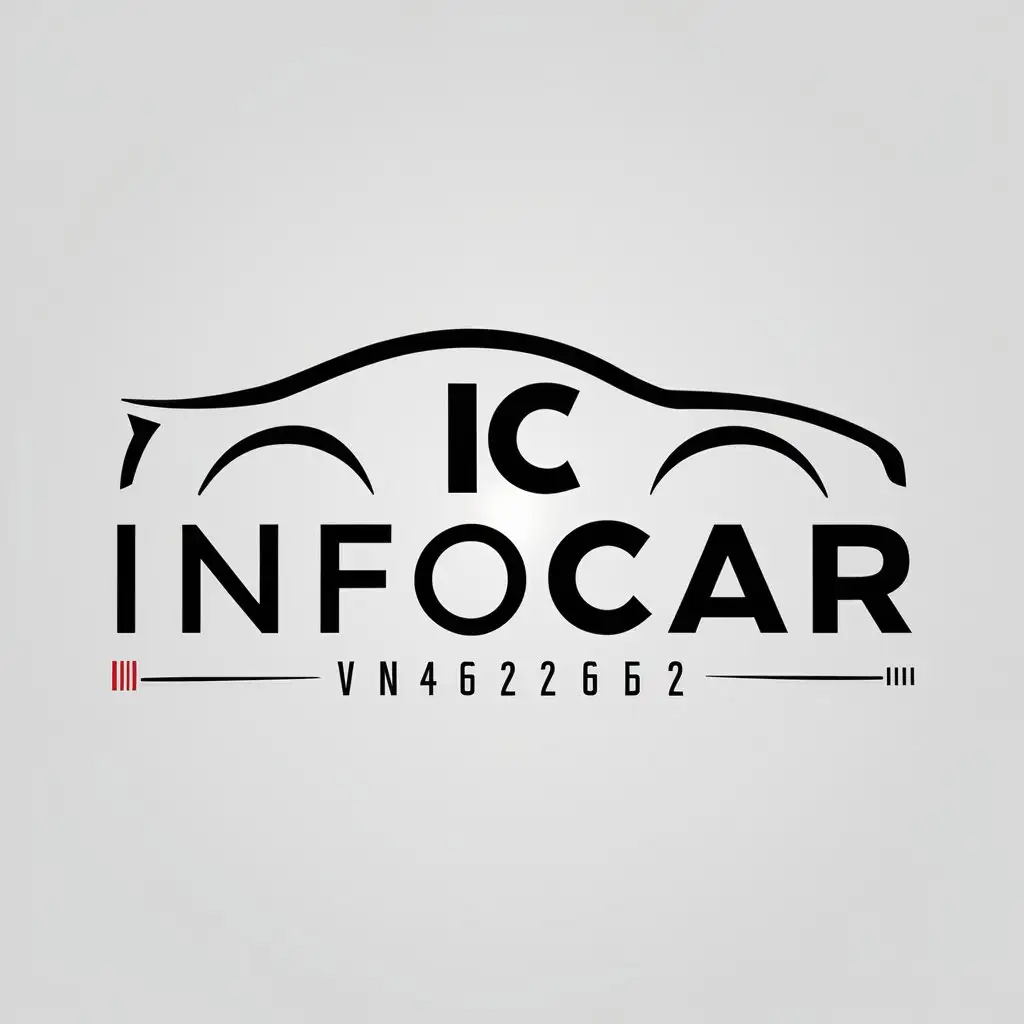 a logo design,with the text "InfoCAR", main symbol:Car, vin-code,Moderate,be used in Automotive industry,clear background