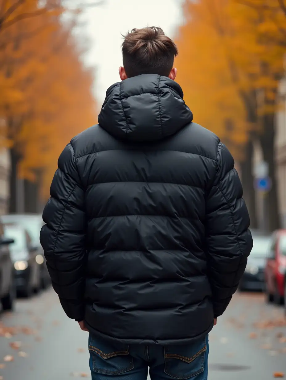 Man-in-Black-Down-Jacket-Walking-on-Autumn-Street