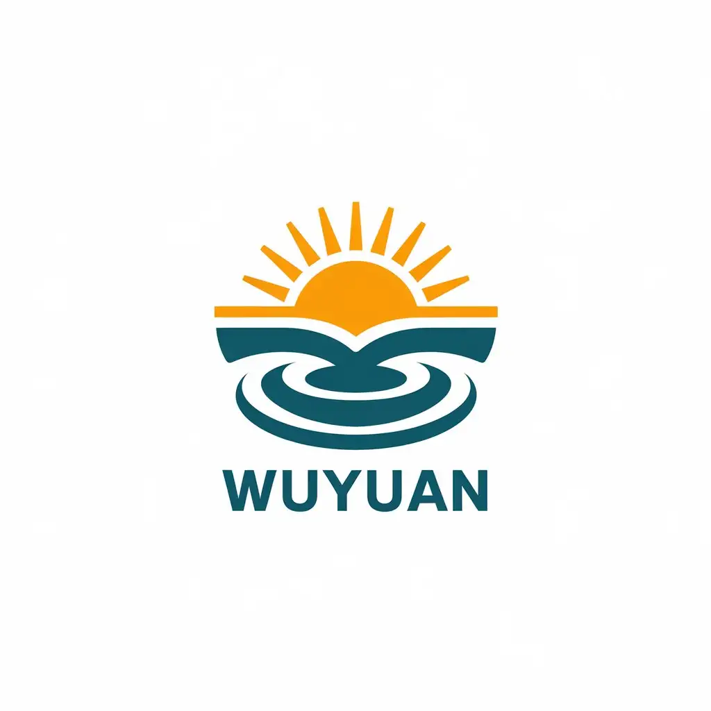 a vector logo design,with the text "Wuyuan", main symbol:Wuar source, sunbathing in autumn,Moderate,be used in Travel industry,clear background