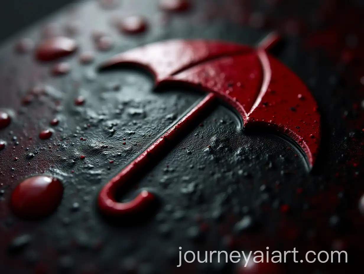 CloseUp-Macro-Shot-of-Glossy-Lacquered-Resident-Evil-Umbrella-Corporation-Logo