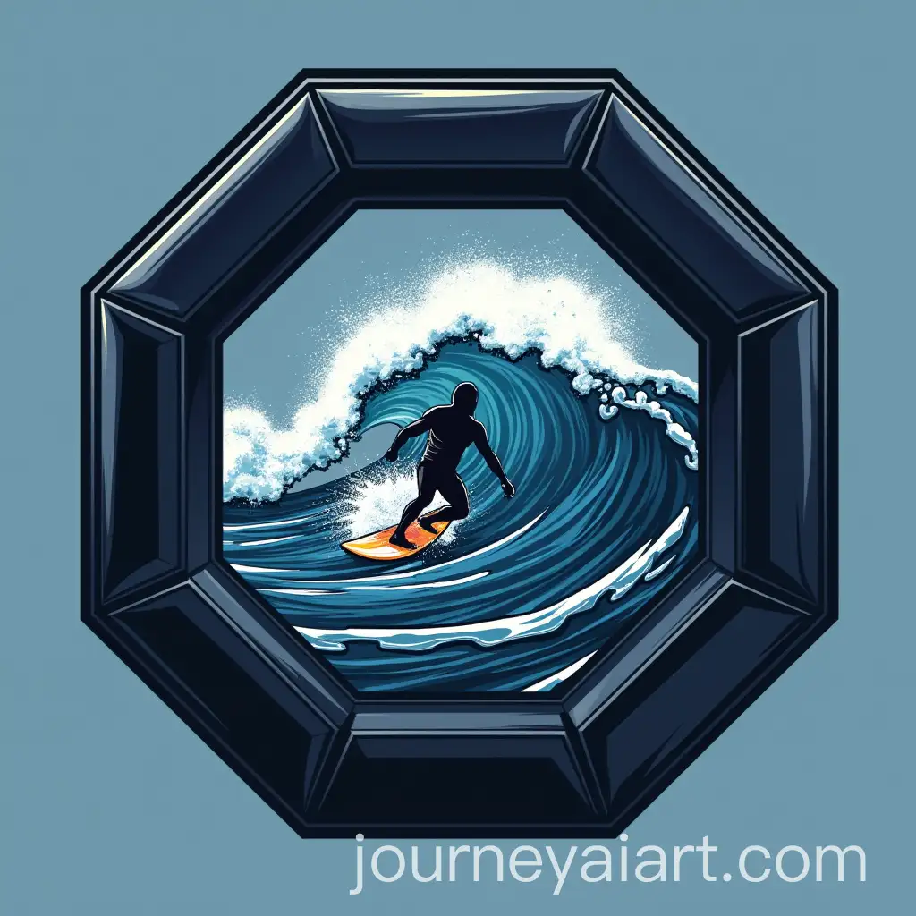 MMA-Octagon-with-Surfer-Riding-Ocean-Wave