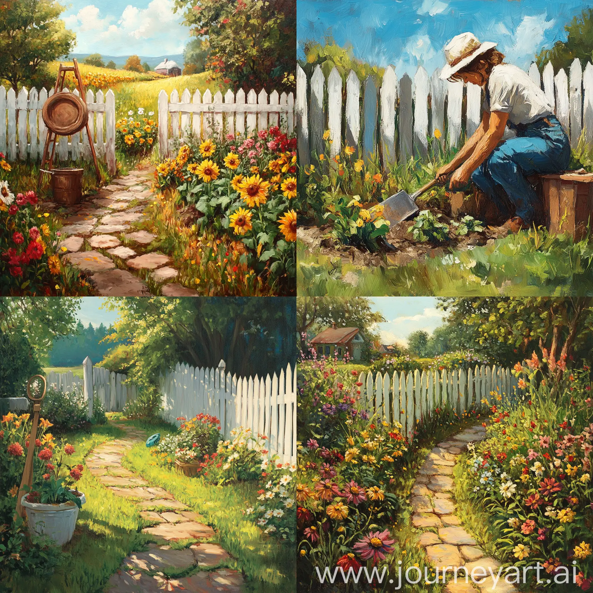 Gardening-and-Fence-Painting-Outdoor-Household-Chores-in-Harmony