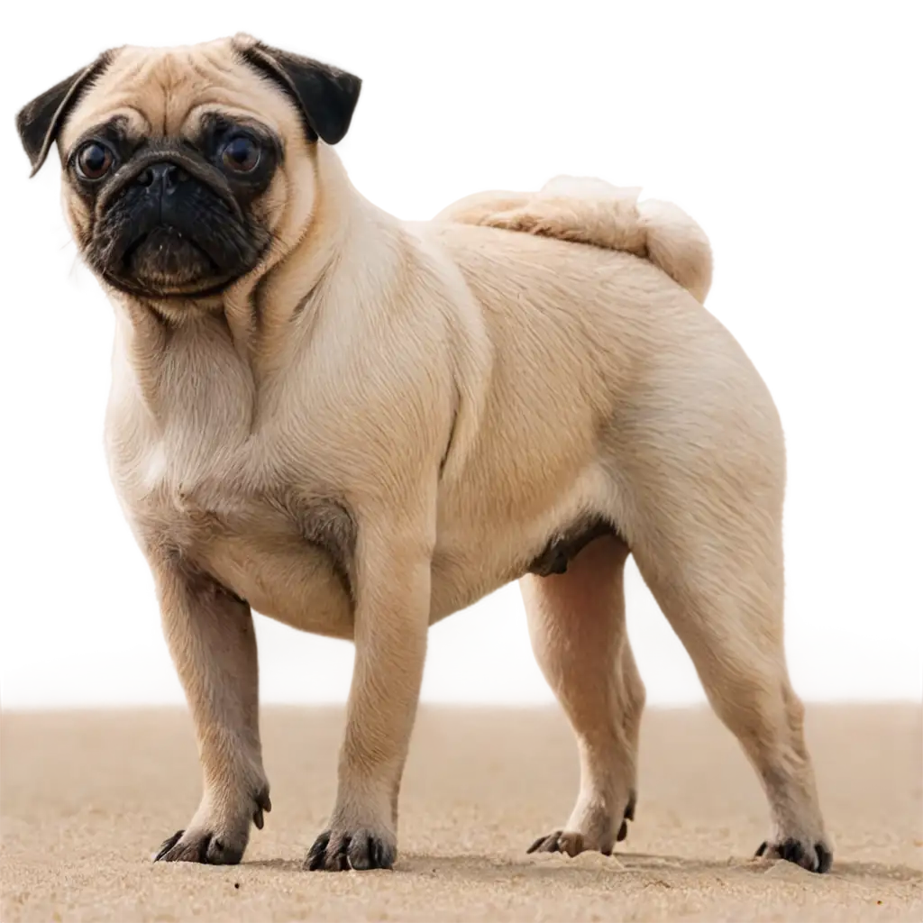 Adorable-Pug-Playing-at-the-Beach-HighQuality-PNG-Image-for-Versatile-Use