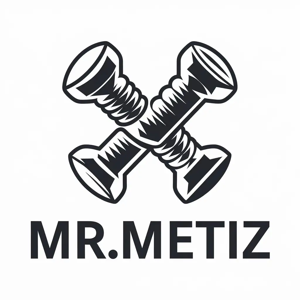 LOGO Design for MrMetiZ Vector Logo Featuring Screw and Bolt on Clear Background