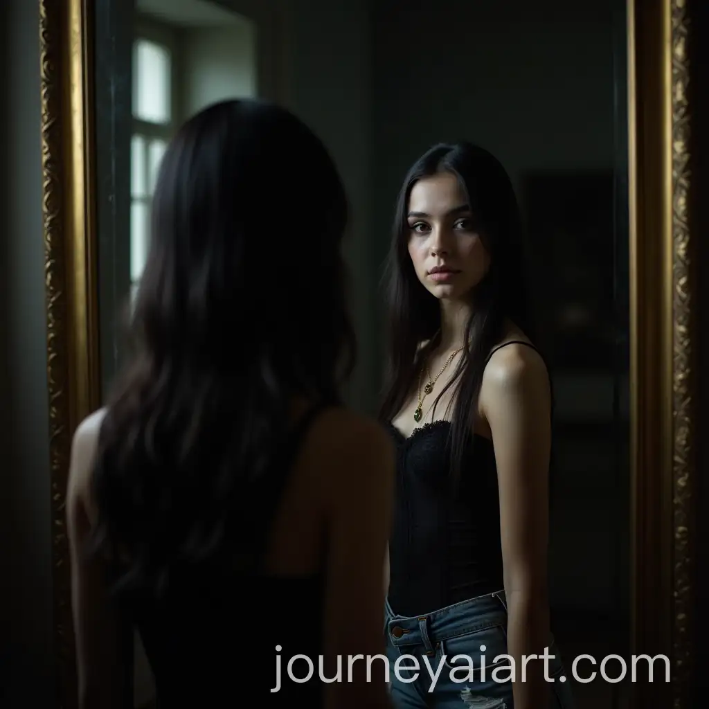 Gothic-Young-Turkish-Girl-inAI-Image-Prompt-Expansion-Antique-Mirror-with-Dramatic-Lighting
