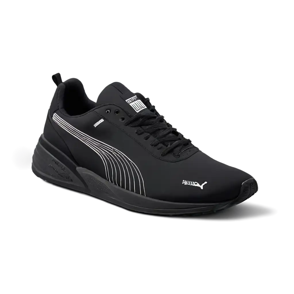 Puma-Shoes-Black-White-PNG-Image-HighQuality-Transparent-Design-for-Versatile-Use
