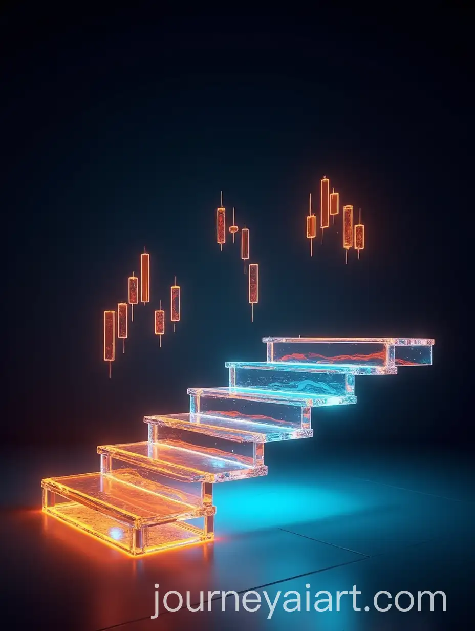 Futuristic-Transparent-Glass-Staircase-with-Neon-Lighting-and-Floating-Candlestick-Chart-Elements