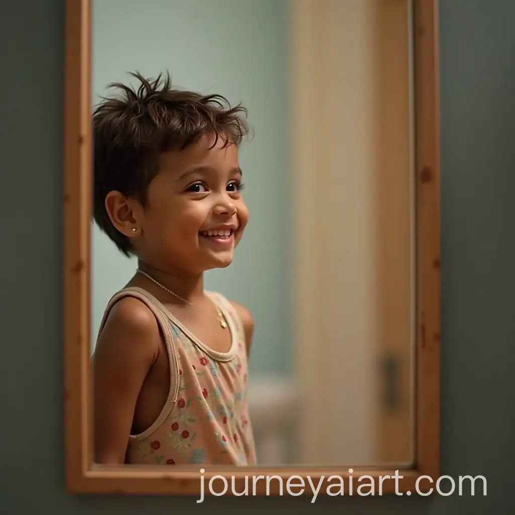 Boy-Smiling-in-Mirror-Portrait